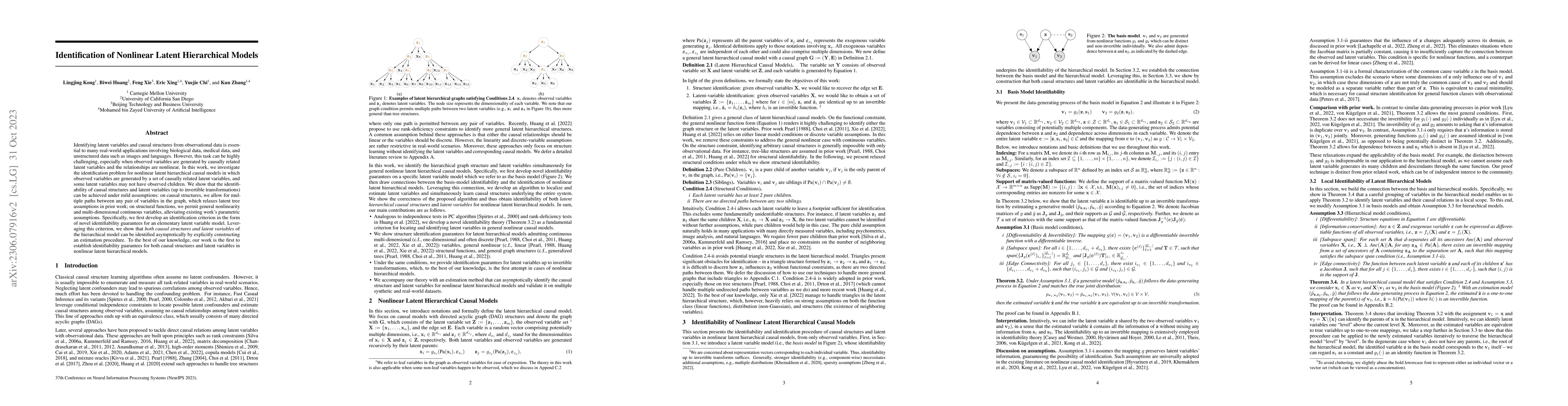 Thumbnail for Identification of Nonlinear Latent Hierarchical Models