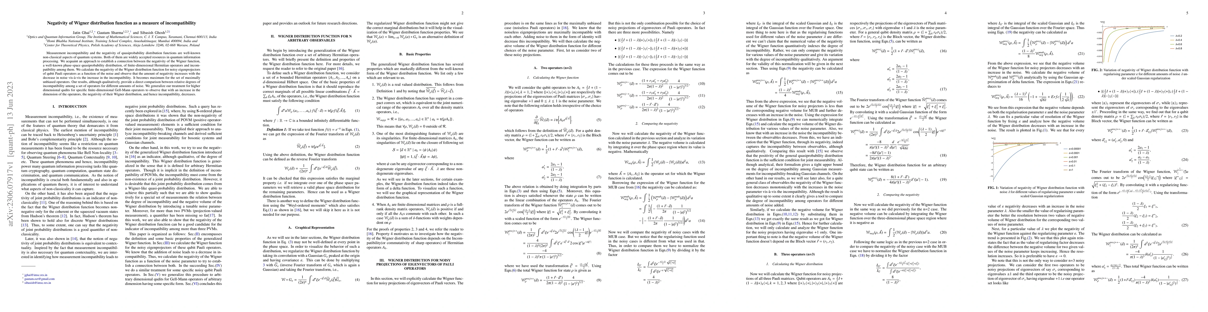 Thumbnail for Negativity of Wigner distribution function as a measure of
  incompatibility