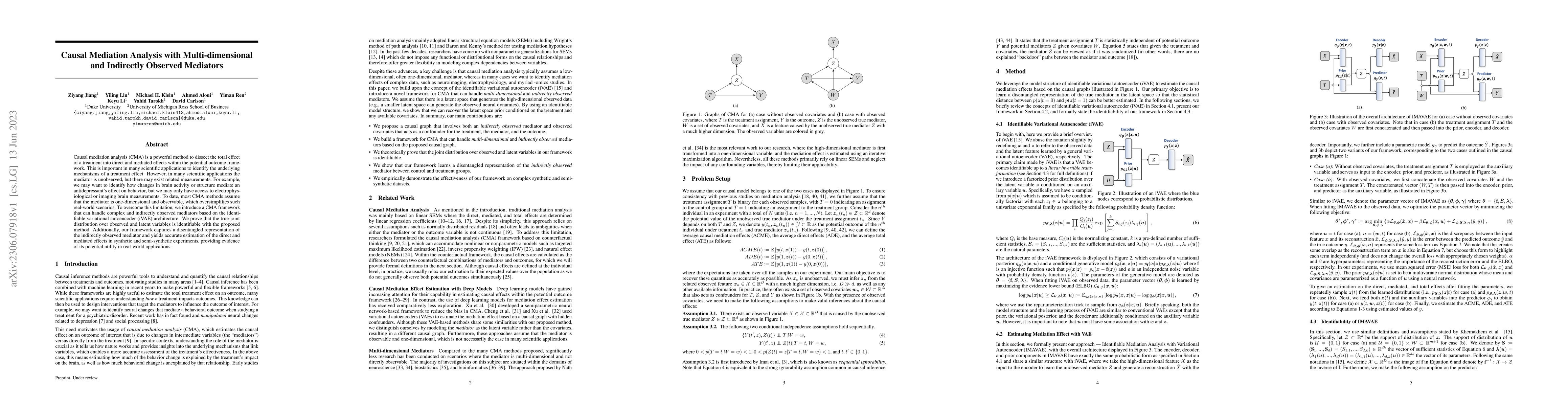 Thumbnail for Causal Mediation Analysis with Multi-dimensional and Indirectly Observed
  Mediators
