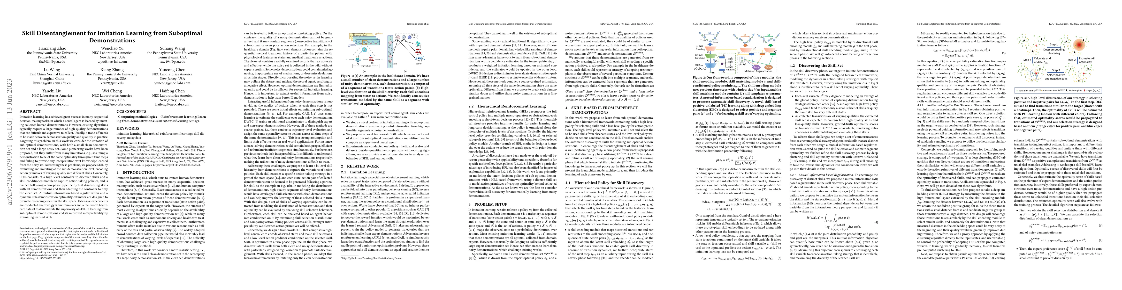 Thumbnail for Skill Disentanglement for Imitation Learning from Suboptimal
  Demonstrations