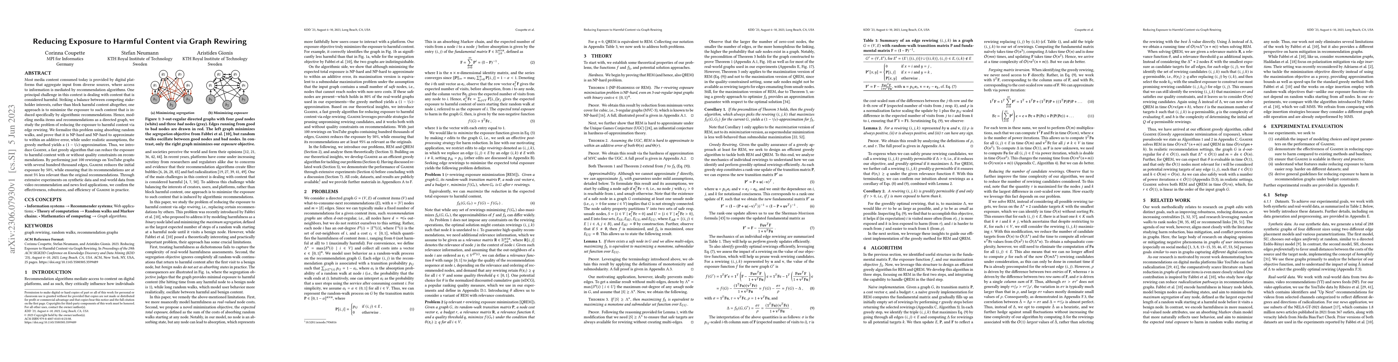 Thumbnail for Reducing Exposure to Harmful Content via Graph Rewiring