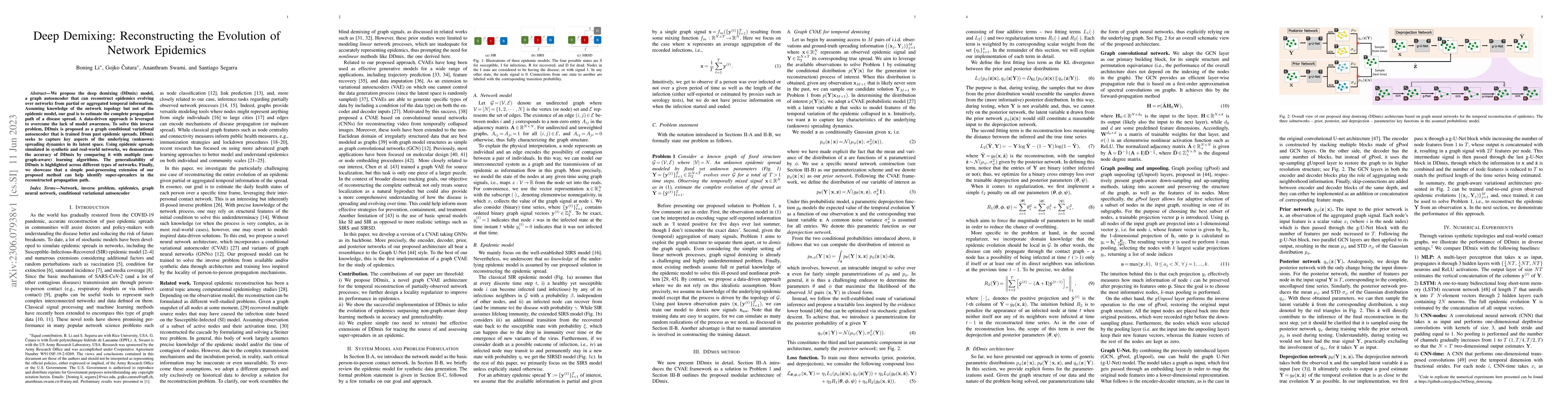 Thumbnail for Deep Demixing: Reconstructing the Evolution of Network Epidemics