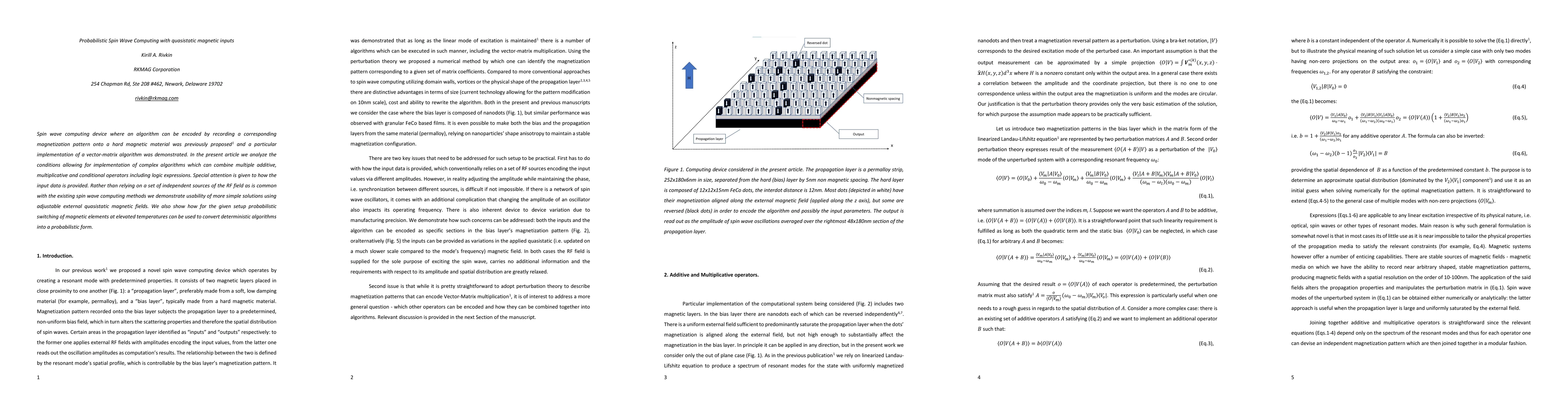 Thumbnail for Probabilistic Spin Wave Computing with quasistatic magnetic inputs