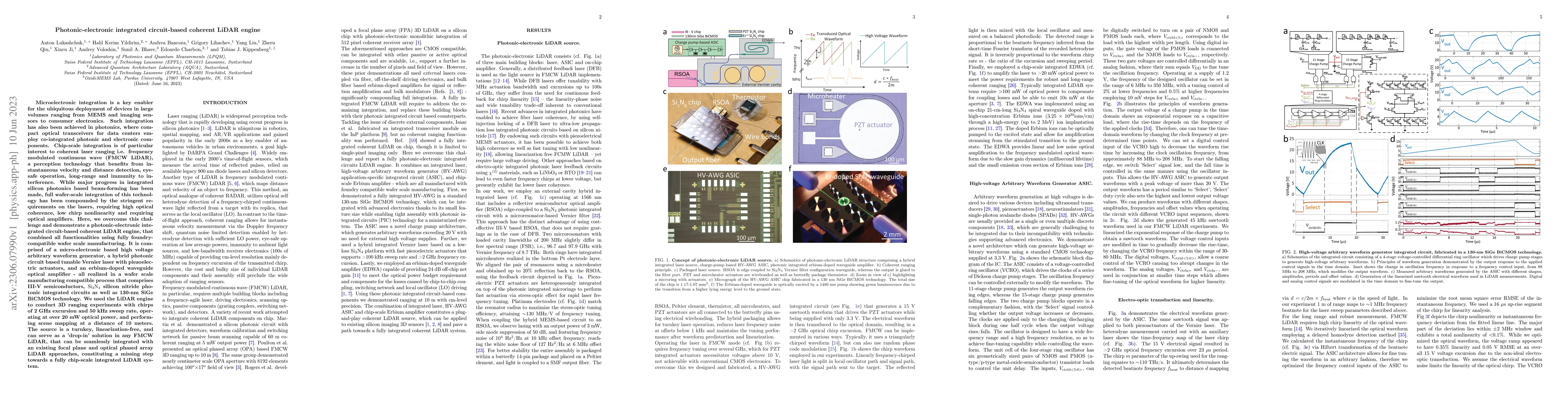 Thumbnail for Photonic-electronic integrated circuit-based coherent LiDAR engine