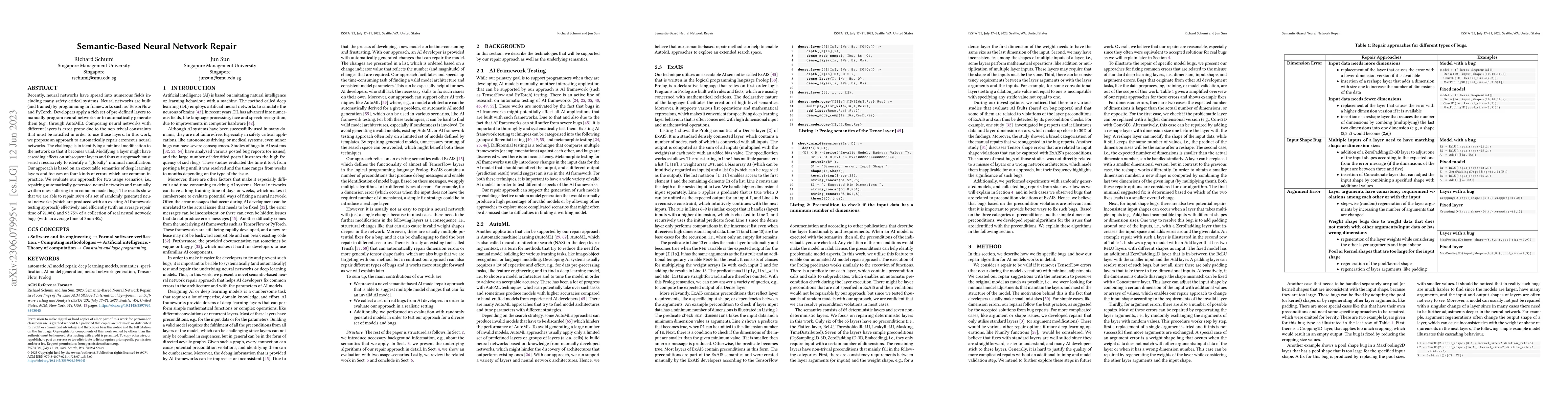 Thumbnail for Semantic-Based Neural Network Repair