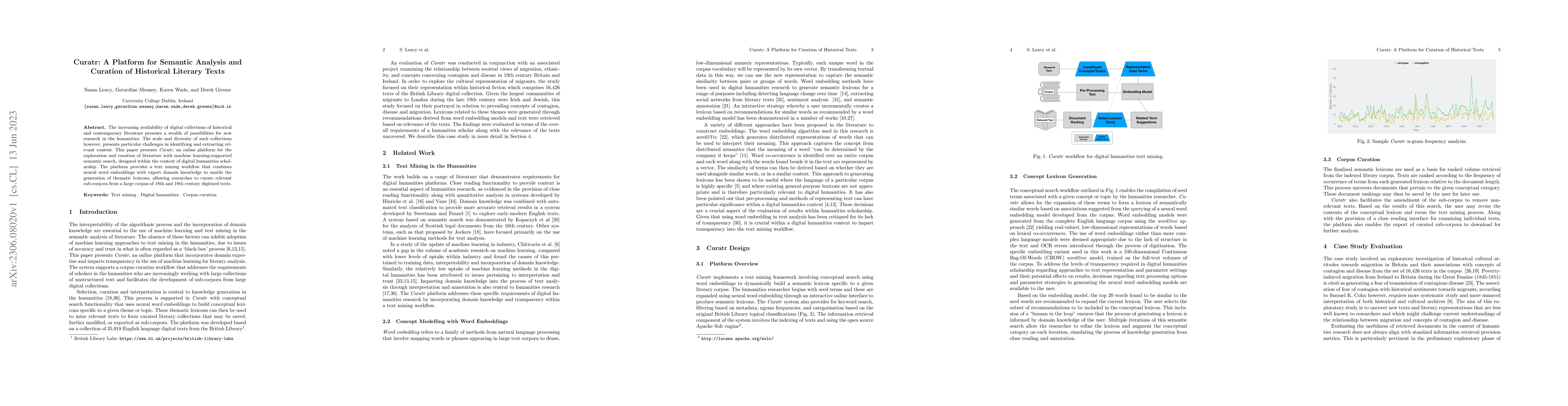 Thumbnail for Curatr: A Platform for Semantic Analysis and Curation of Historical
  Literary Texts