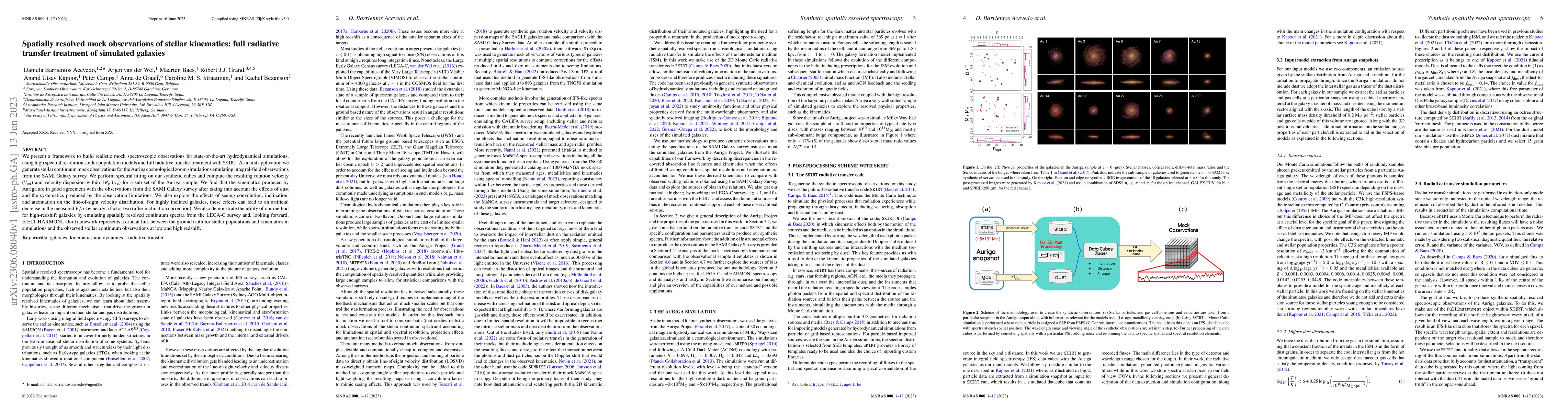 Thumbnail for Spatially resolved mock observations of stellar kinematics: full
  radiative transfer treatment of simulated galaxies