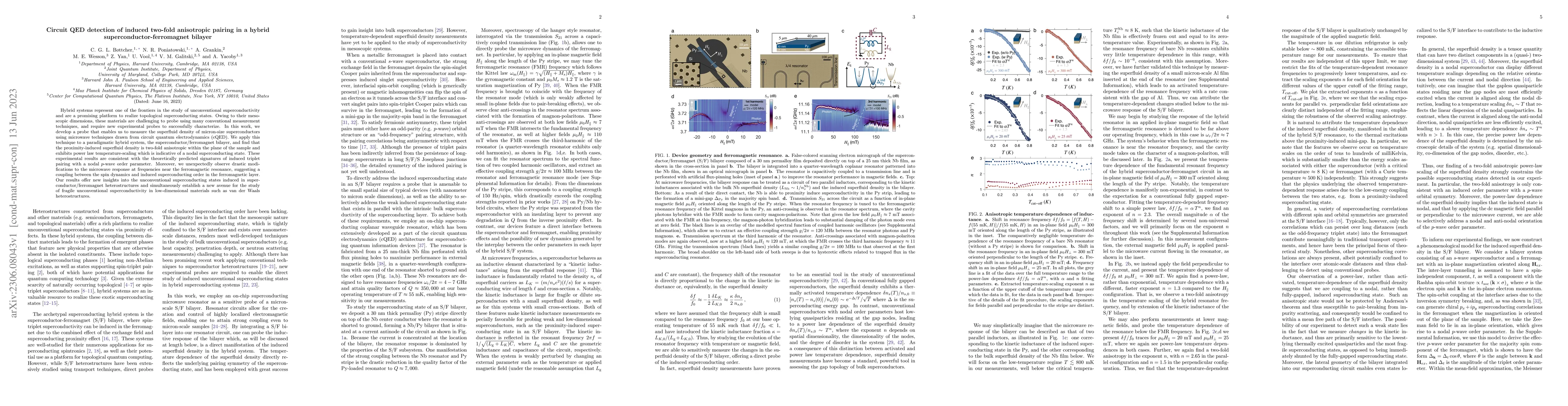 Thumbnail for Circuit QED detection of induced two-fold anisotropic pairing in a
  hybrid superconductor-ferromagnet bilayer