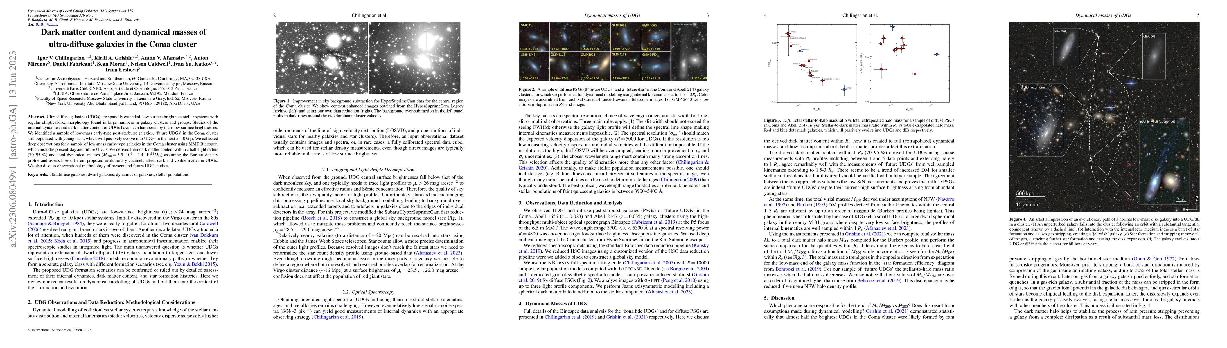 Thumbnail for Dark matter content and dynamical masses of ultra-diffuse galaxies in
  the Coma cluster