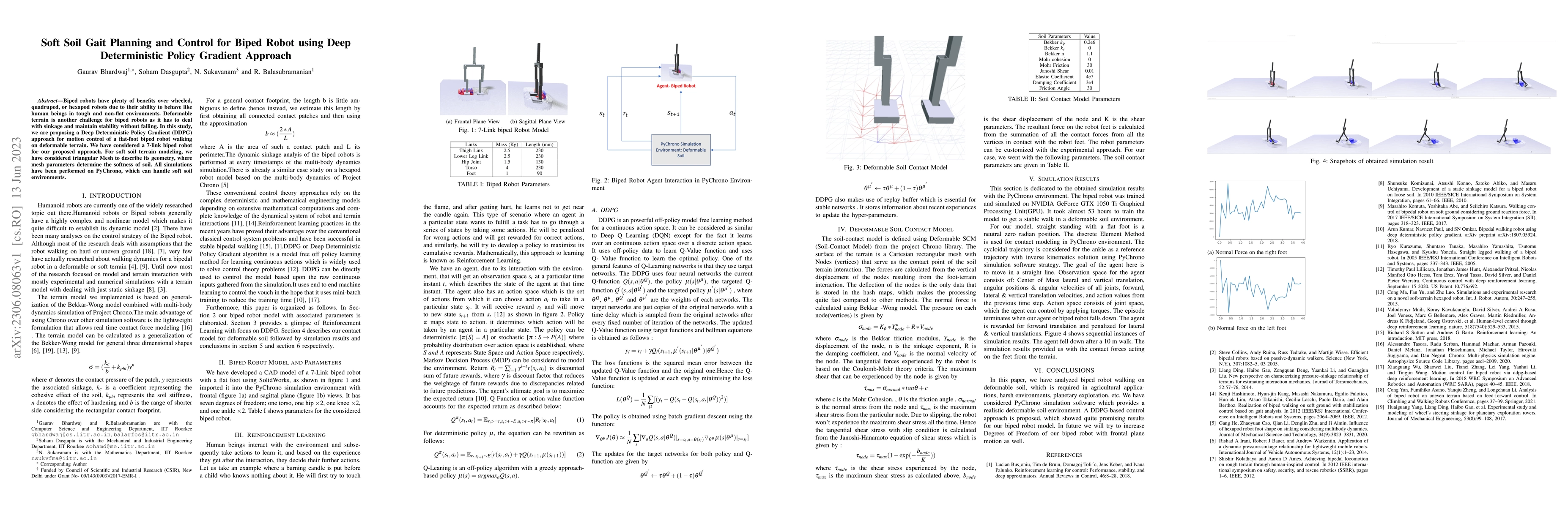 Thumbnail for Soft Soil Gait Planning and Control for Biped Robot using Deep
  Deterministic Policy Gradient Approach