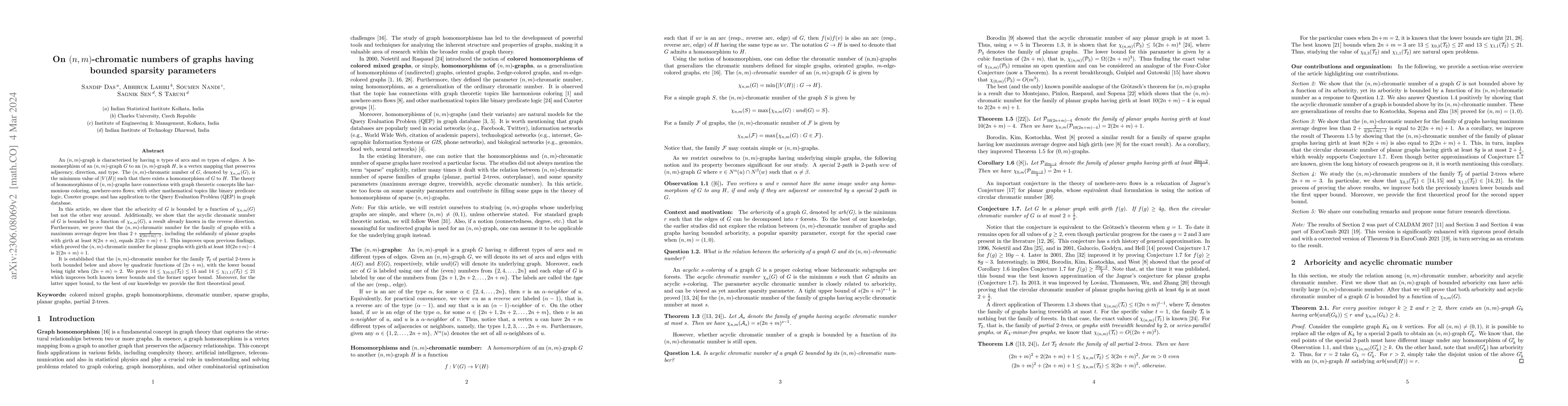 Thumbnail for On $(n,m)$-chromatic numbers of graphs having bounded sparsity
  parameters
