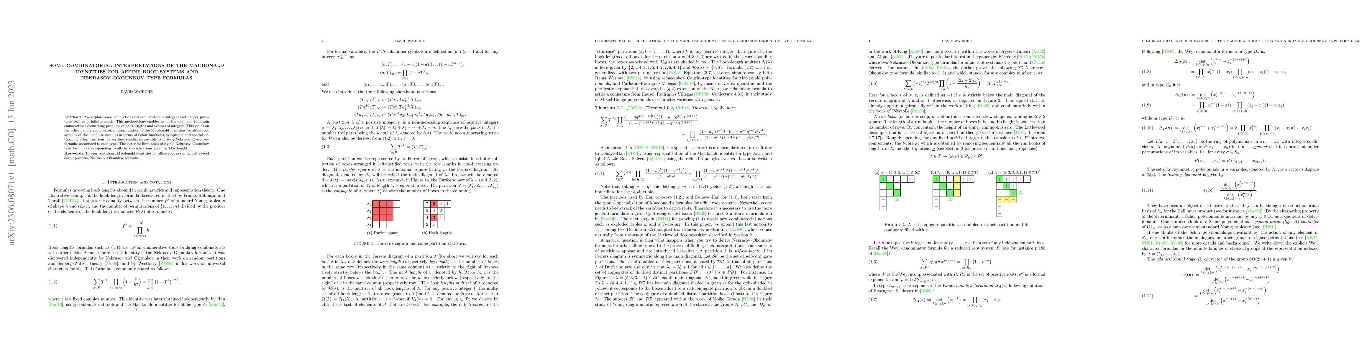 Thumbnail for Some combinatorial interpretations of the Macdonald identities for
  affine root systems and Nekrasov--Okounkov type formulas