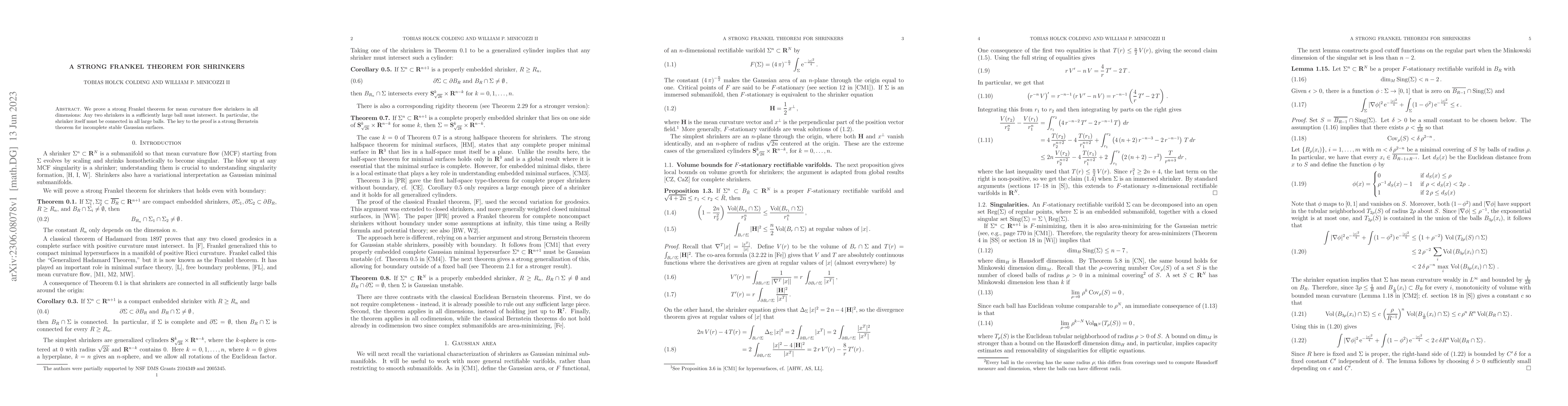 Thumbnail for A strong Frankel Theorem for shrinkers
