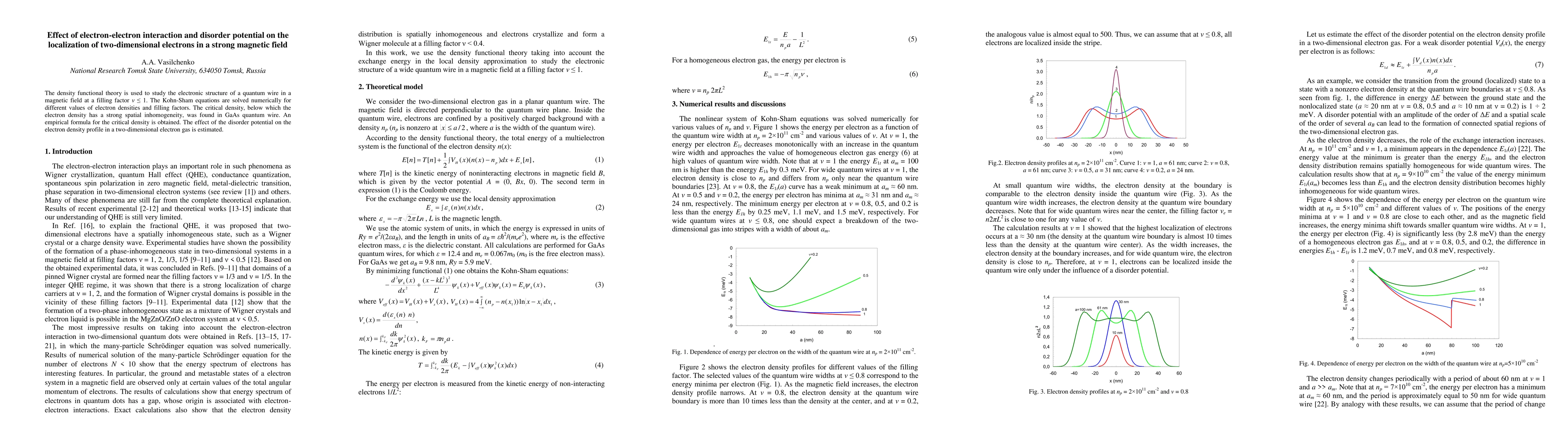 Thumbnail for Effect of electron-electron interaction and disorder potential on the
  localization of two-dimensional electrons in a strong magnetic field