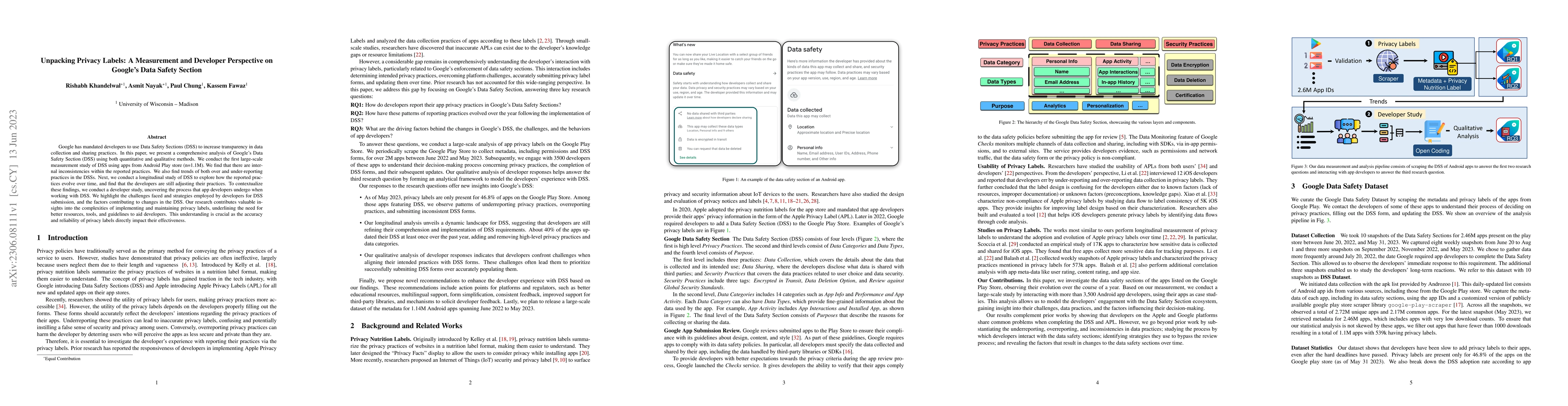 Thumbnail for Unpacking Privacy Labels: A Measurement and Developer Perspective on
  Google's Data Safety Section