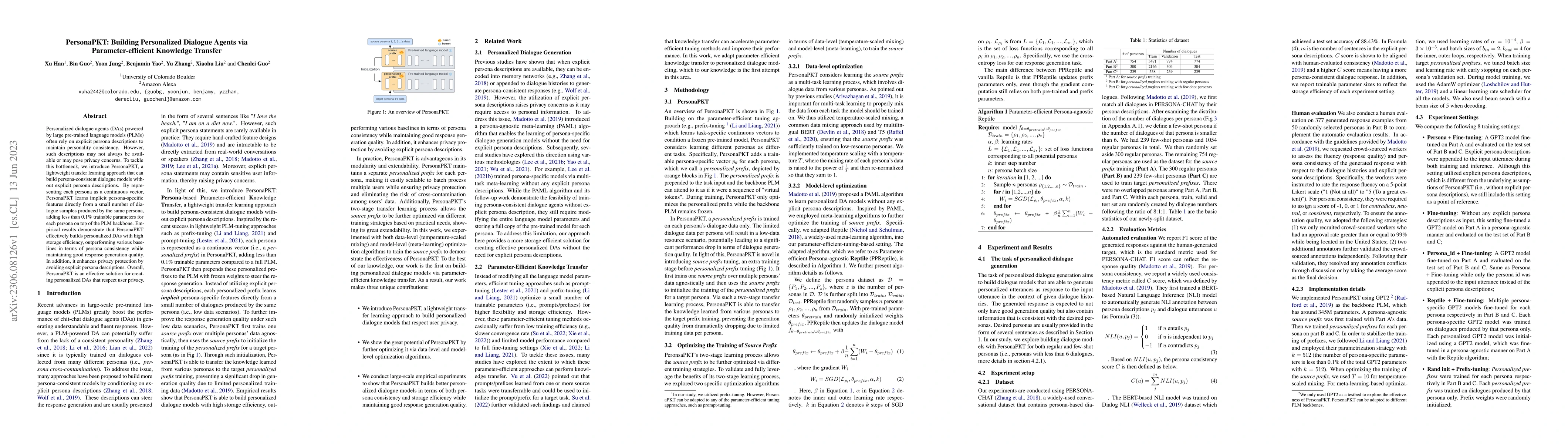Thumbnail for PersonaPKT: Building Personalized Dialogue Agents via
  Parameter-efficient Knowledge Transfer