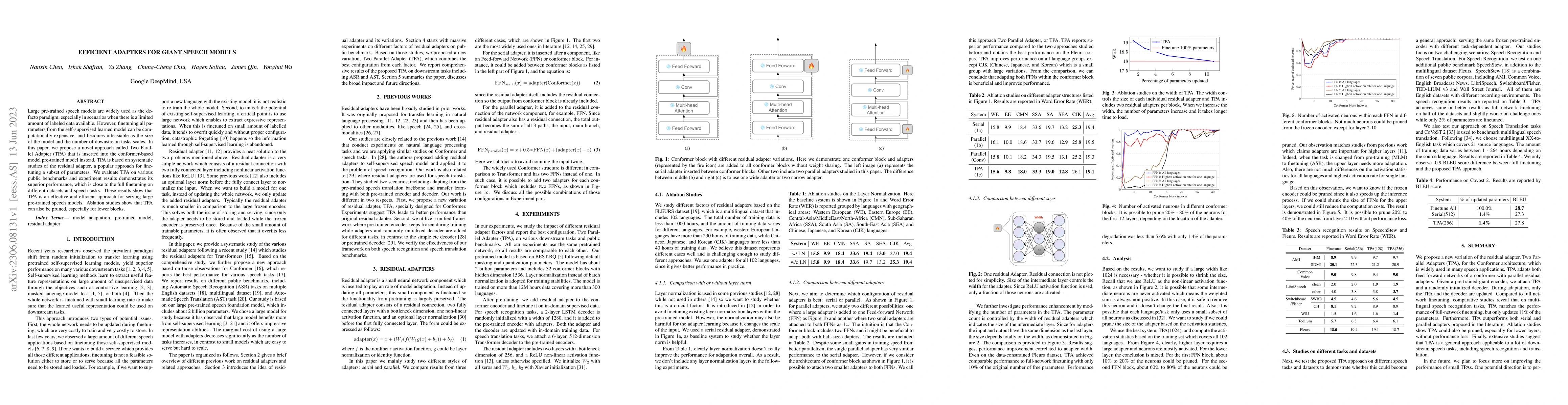 Thumbnail for Efficient Adapters for Giant Speech Models