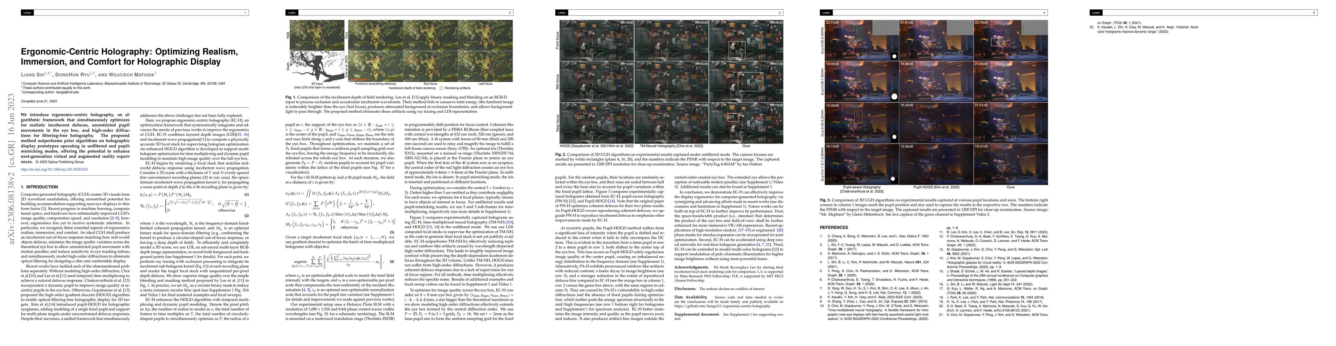 Thumbnail for Ergonomic-Centric Holography: Optimizing Realism,Immersion, and Comfort
  for Holographic Display