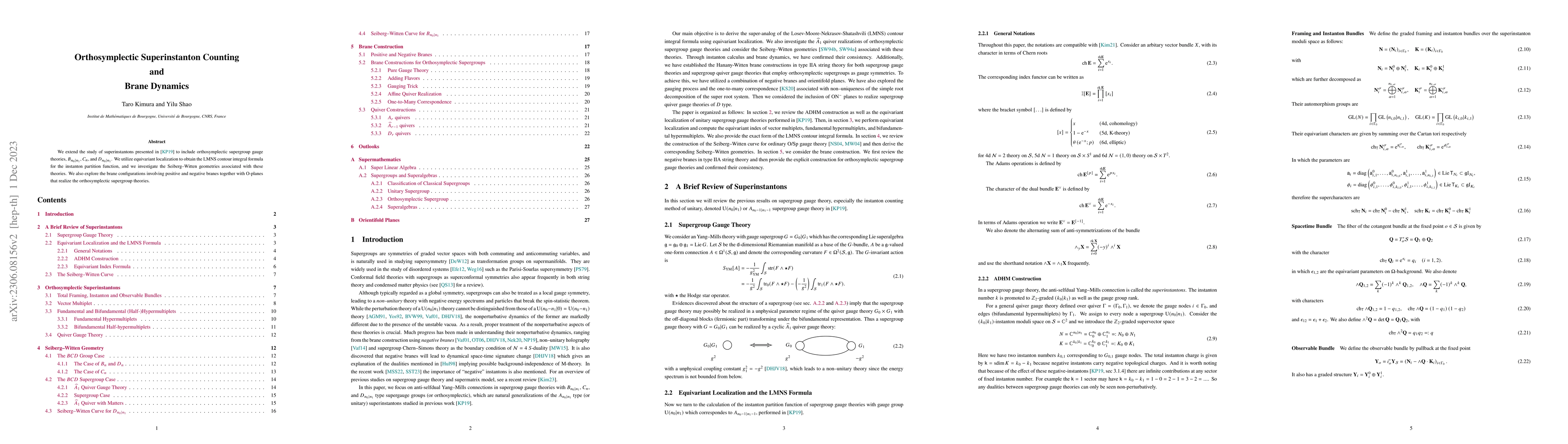 Thumbnail for Orthosymplectic Superinstanton Counting and Brane Dynamics
