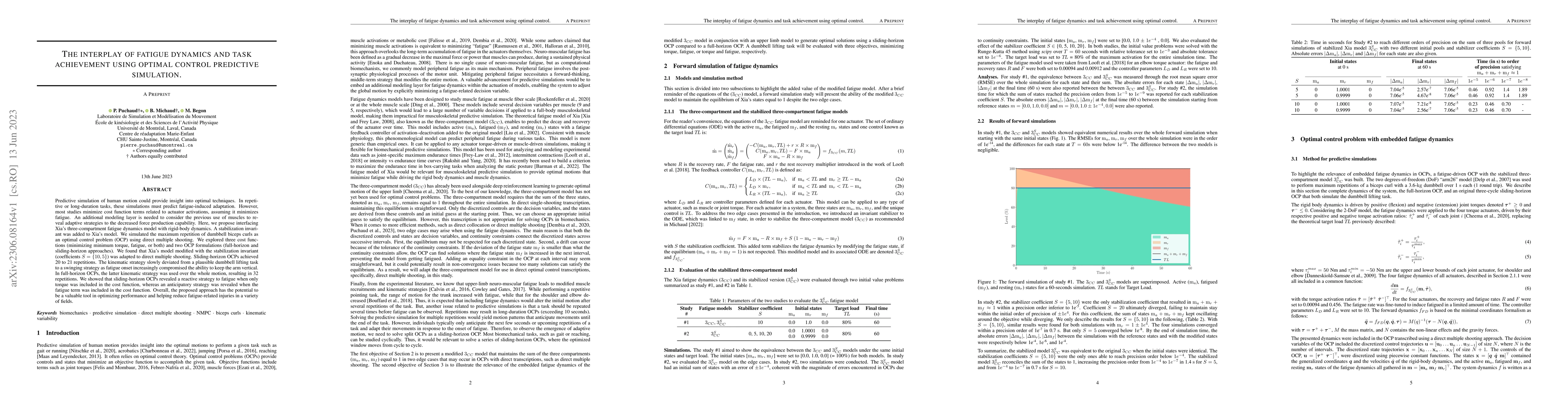 Thumbnail for The interplay of fatigue dynamics and task achievement using optimal
  control predictive simulation