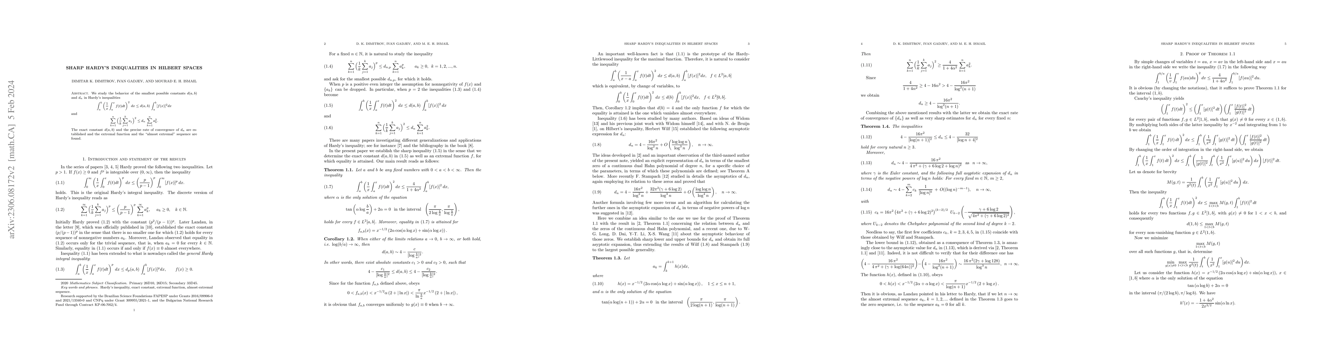 Thumbnail for Sharp Hardy's Inequalities in Hilbert Spaces
