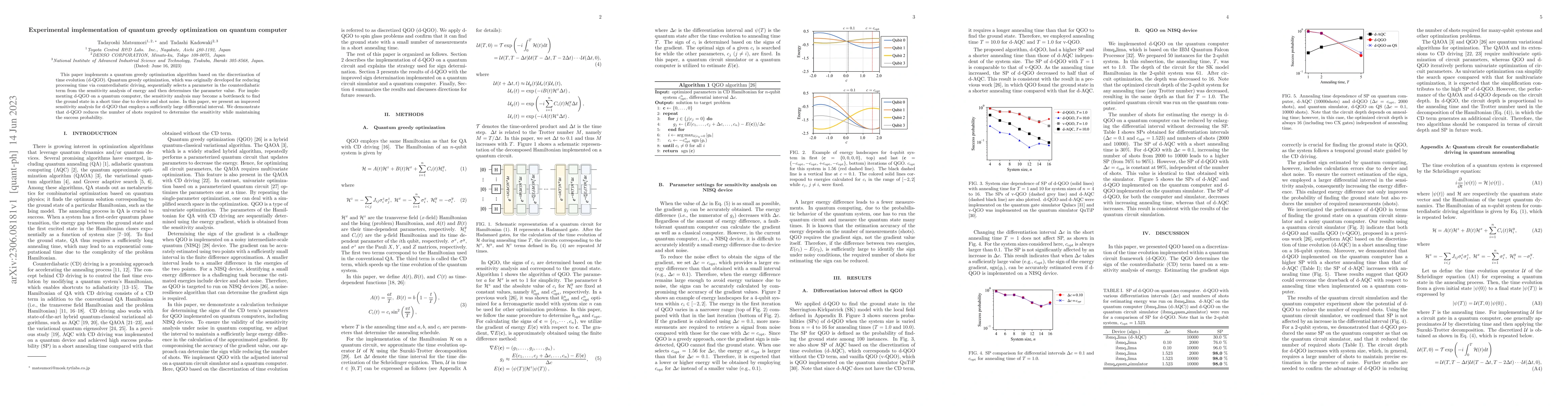 Thumbnail for Experimental implementation of quantum greedy optimization on quantum
  computer