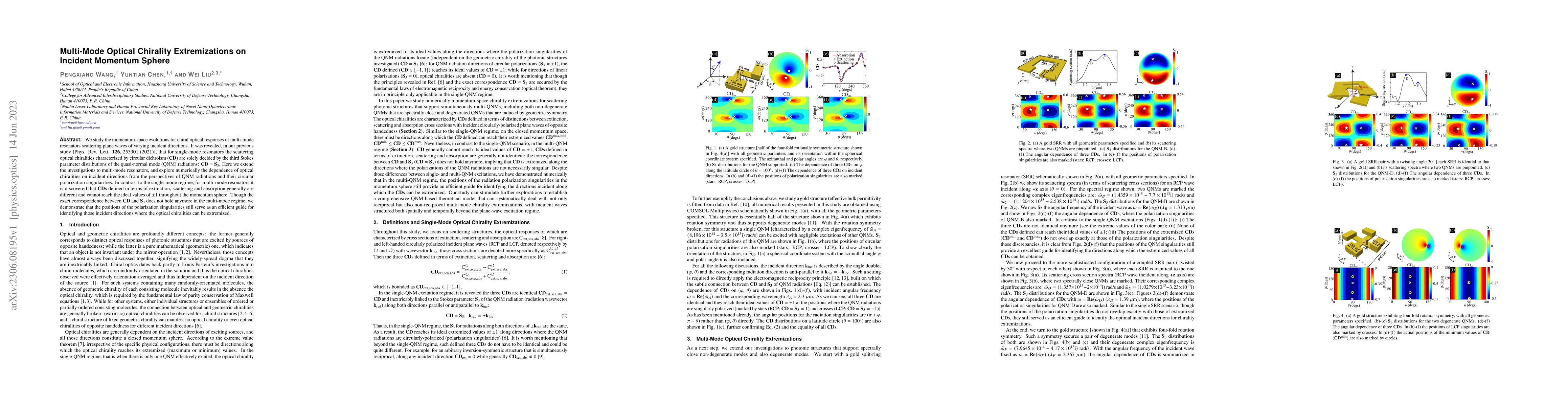 Thumbnail for Multi-Mode Optical Chirality Extremizations on Incident Momentum Sphere