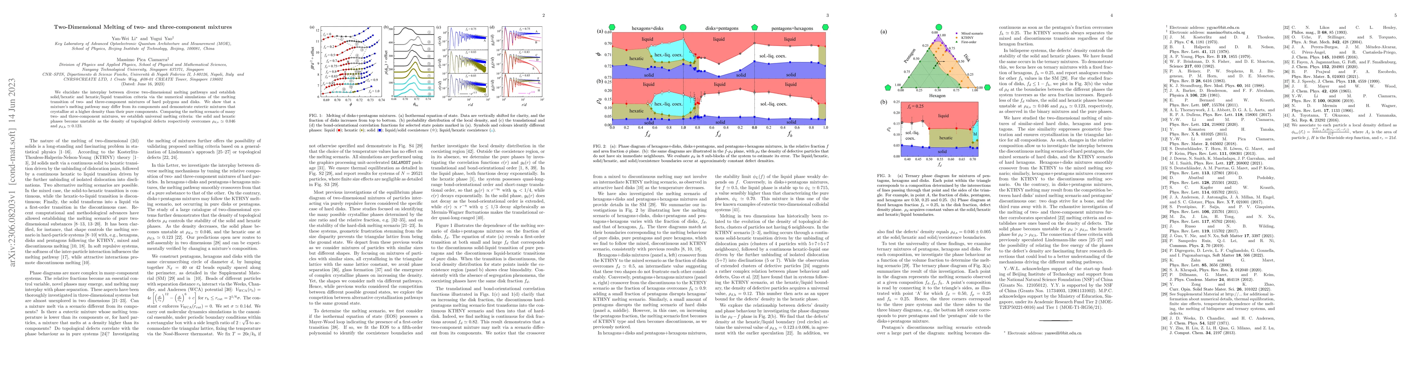 Thumbnail for Two-Dimensional Melting of two- and three-component mixtures
