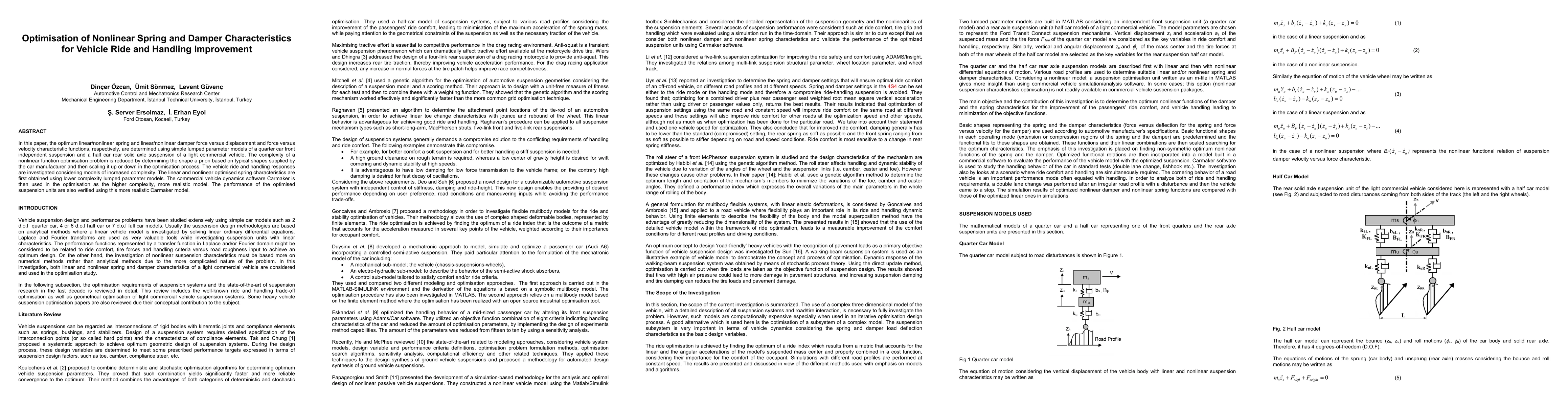 Thumbnail for Optimisation of Nonlinear Spring and Damper Characteristics for Vehicle
  Ride and Handling Improvement