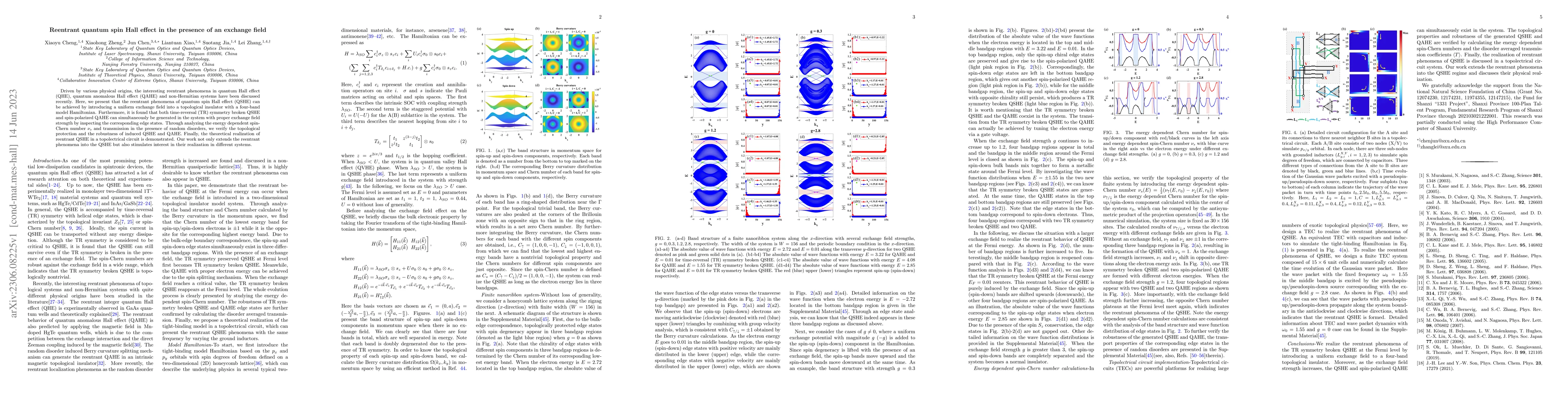Thumbnail for Reentrant quantum spin Hall effect in the presence of an exchange field