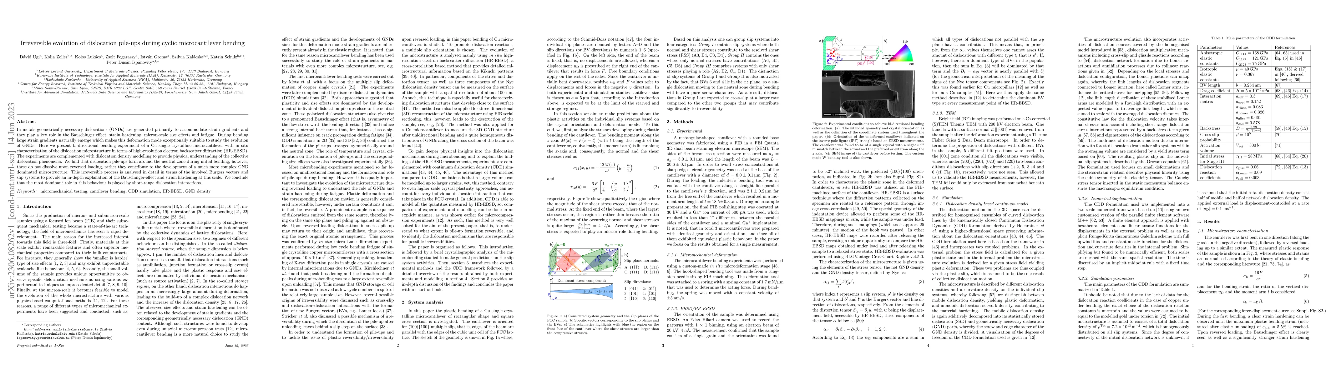 Thumbnail for Irreversible evolution of dislocation pile-ups during cyclic
  microcantilever bending