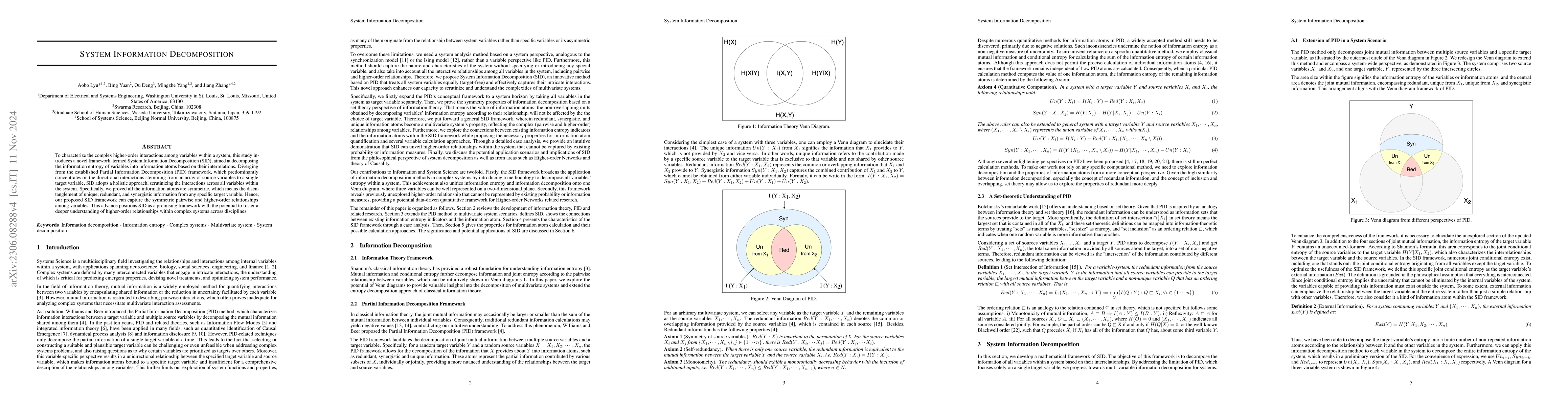 Thumbnail for System Information Decomposition