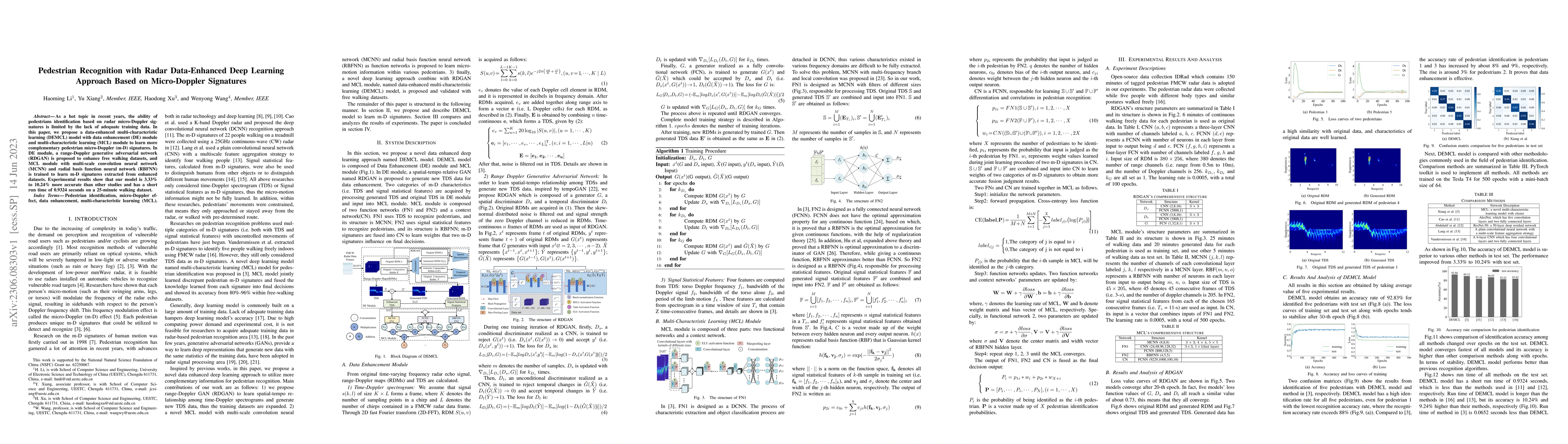 Thumbnail for Pedestrian Recognition with Radar Data-Enhanced Deep Learning Approach
  Based on Micro-Doppler Signatures