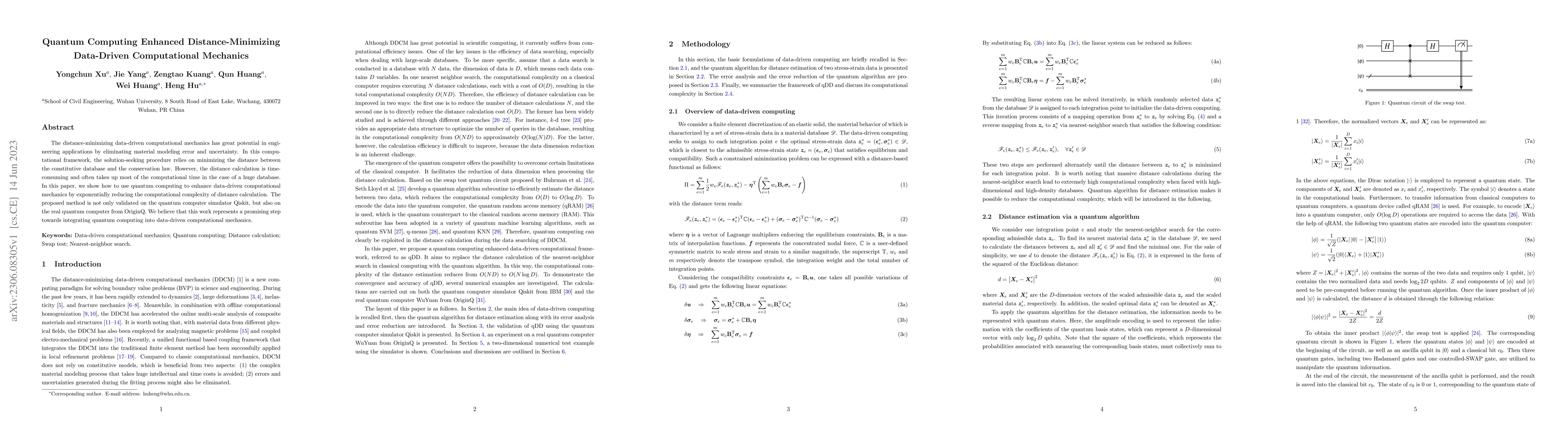 Thumbnail for Quantum Computing Enhanced Distance-Minimizing Data-Driven Computational
  Mechanics