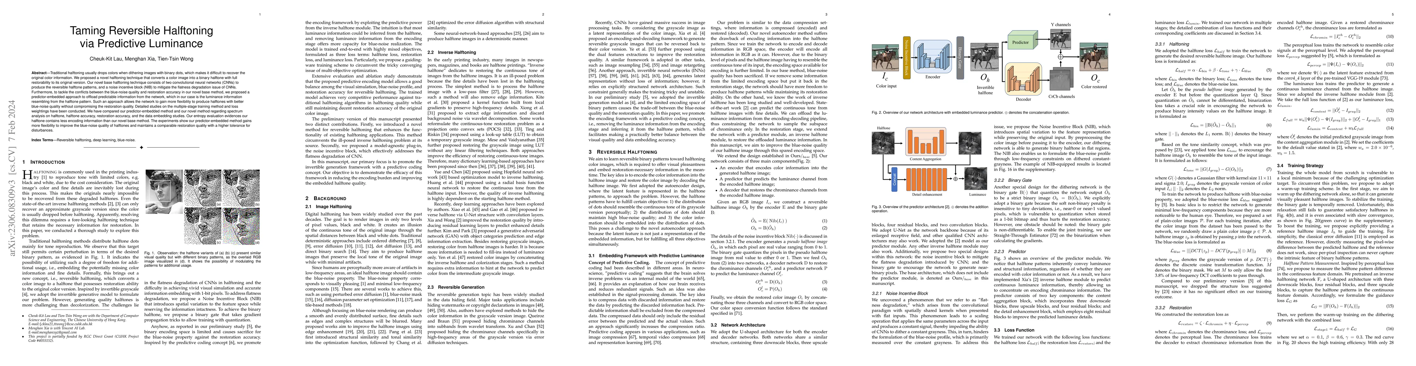Thumbnail for Taming Reversible Halftoning via Predictive Luminance