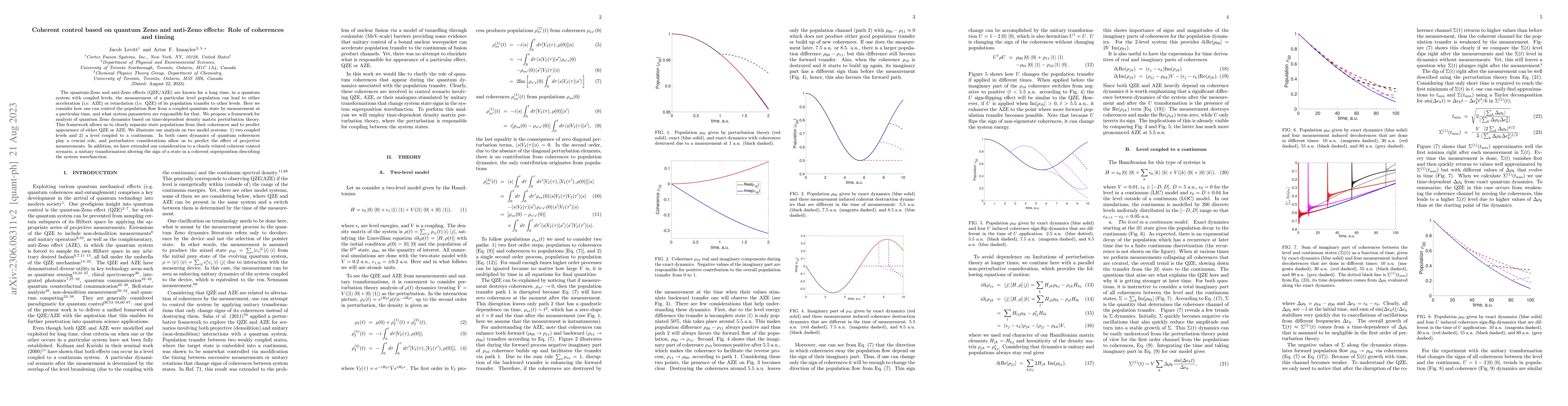 Thumbnail for Coherent control based on quantum Zeno and anti-Zeno effects: Role of
  coherences and timing