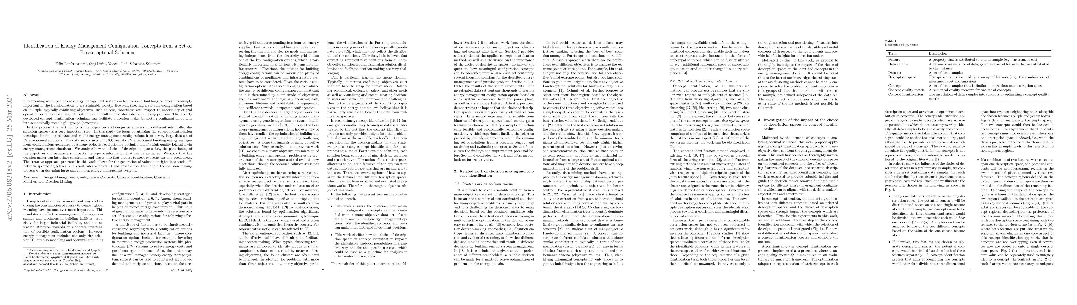 Thumbnail for Identification of Energy Management Configuration Concepts from a Set of
  Pareto-optimal Solutions