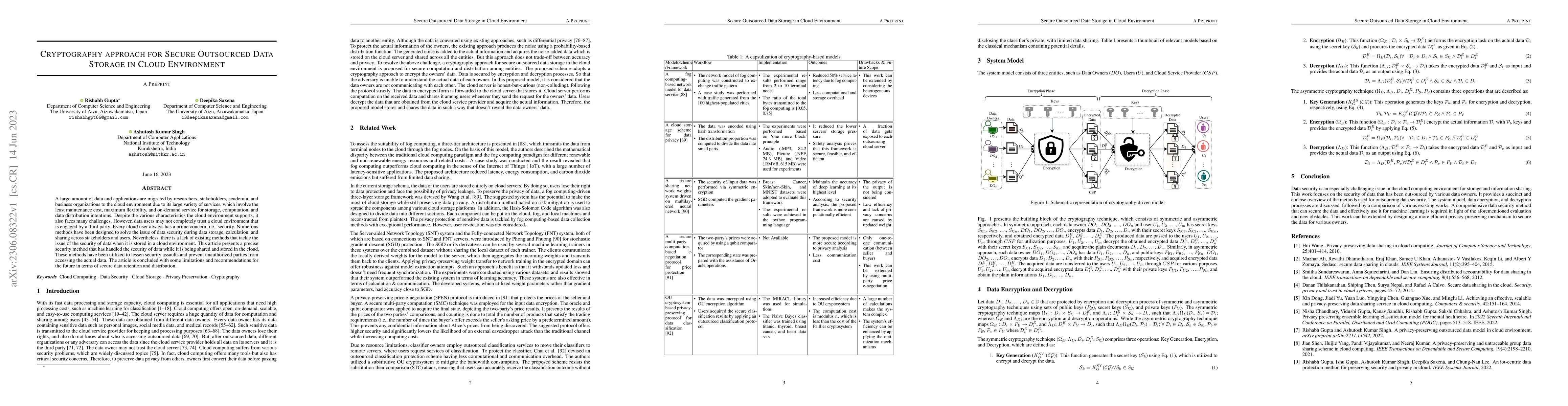Thumbnail for Cryptography approach for Secure Outsourced Data Storage in Cloud
  Environment