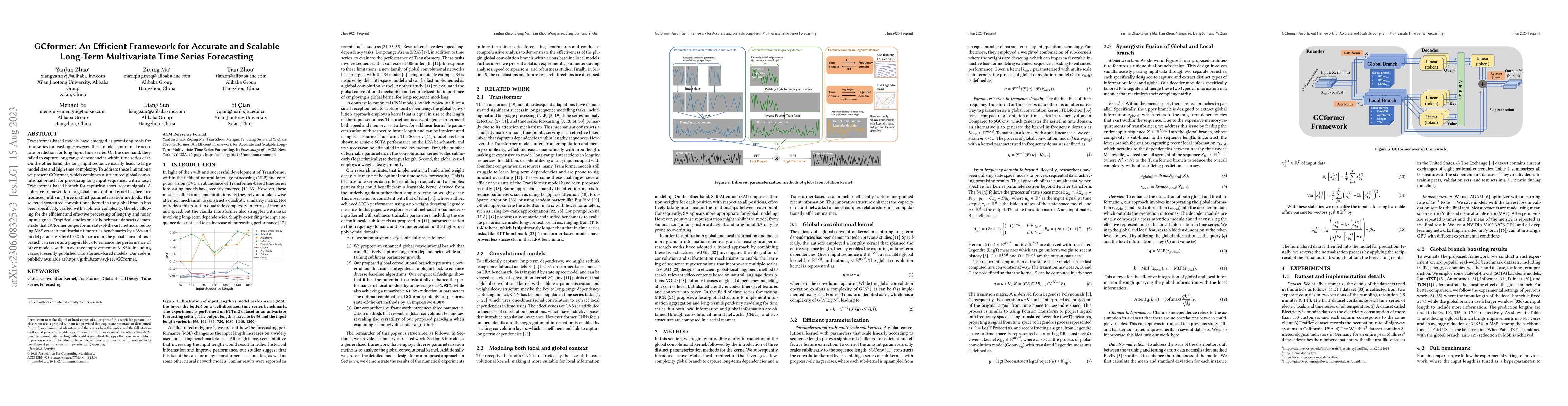 Thumbnail for GCformer: An Efficient Framework for Accurate and Scalable Long-Term
  Multivariate Time Series Forecasting