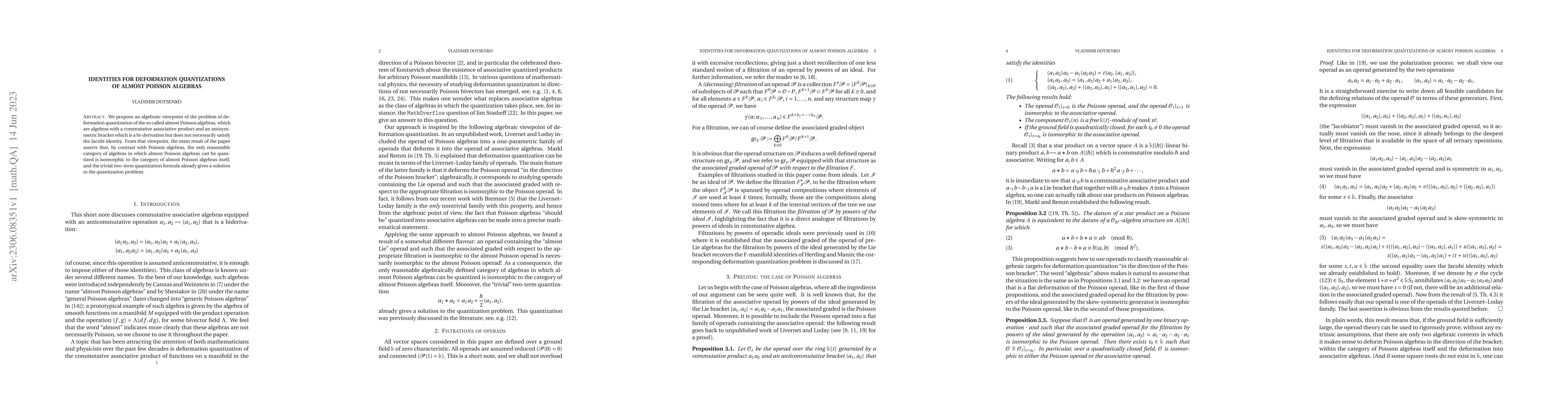 Thumbnail for Identities for deformation quantizations of almost Poisson algebras