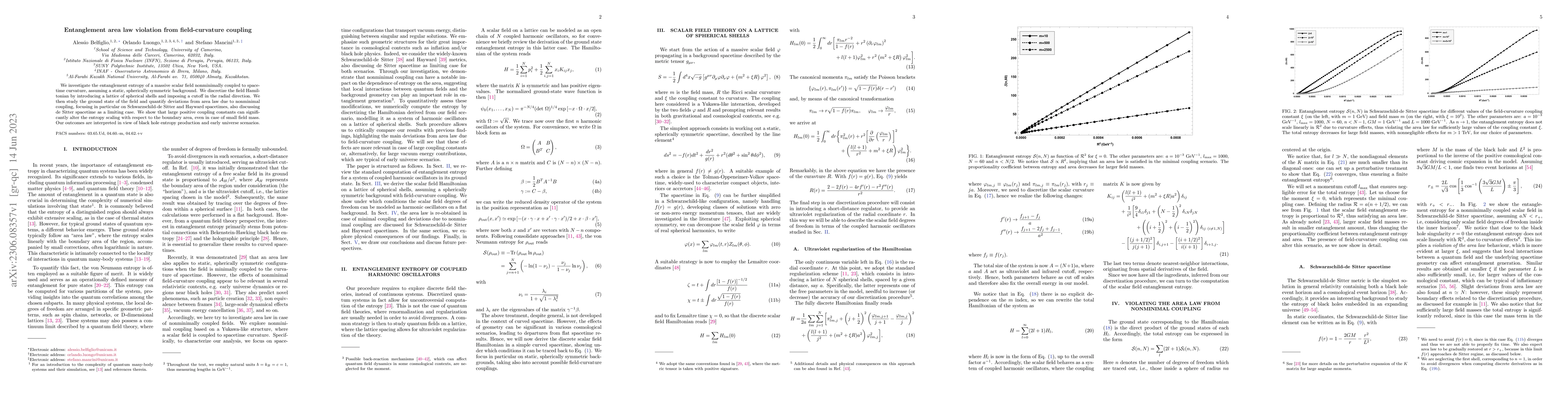 Thumbnail for Entanglement area law violation from field-curvature coupling