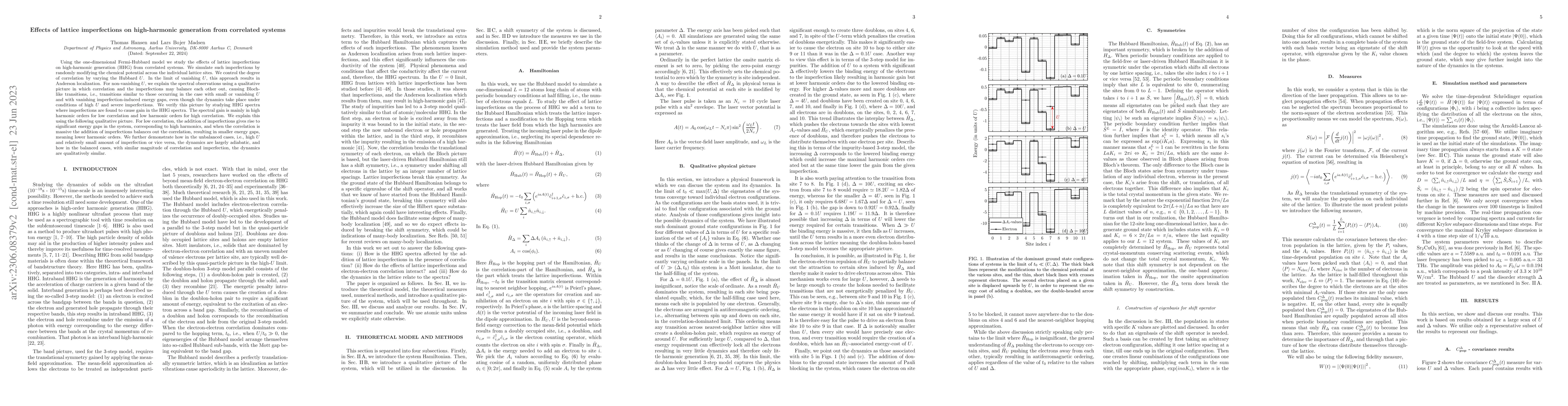 Thumbnail for Effects of lattice imperfections on high-harmonic generation from
  correlated systems