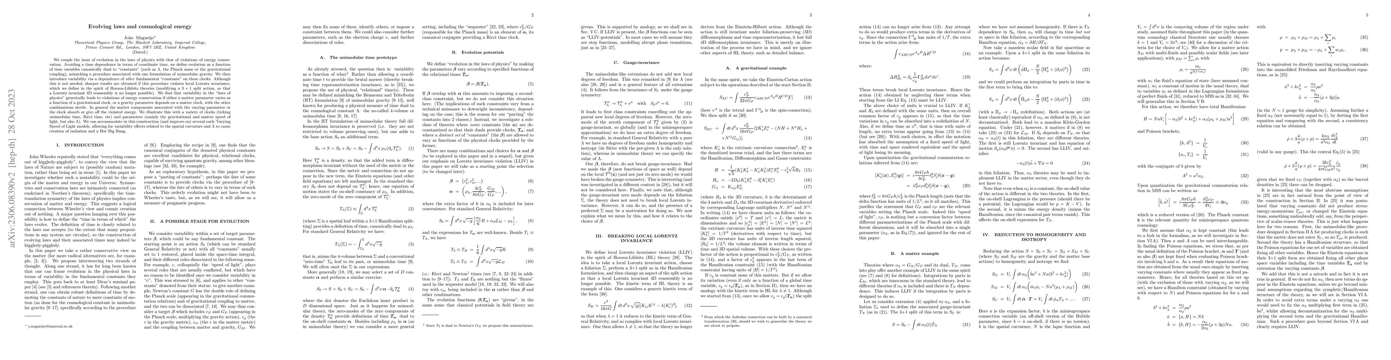 Thumbnail for Evolving laws and cosmological energy