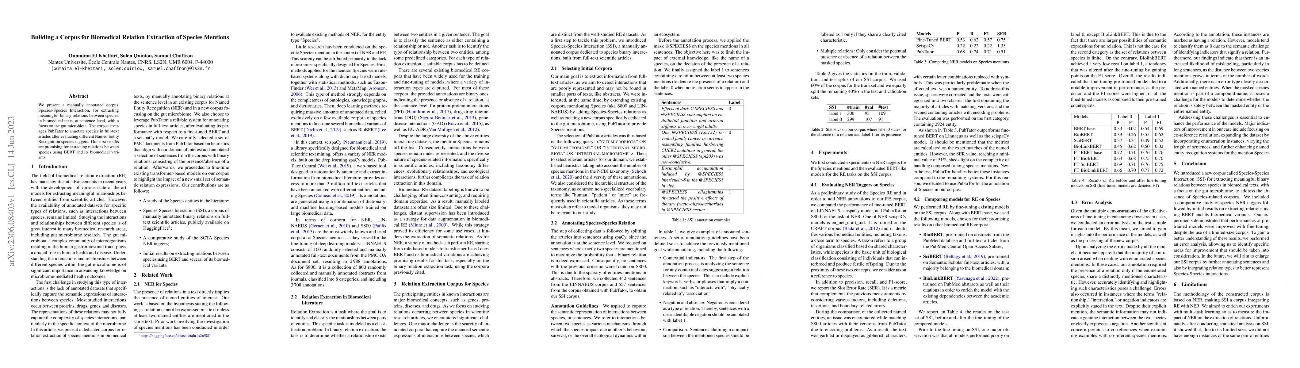 Thumbnail for Building a Corpus for Biomedical Relation Extraction of Species Mentions