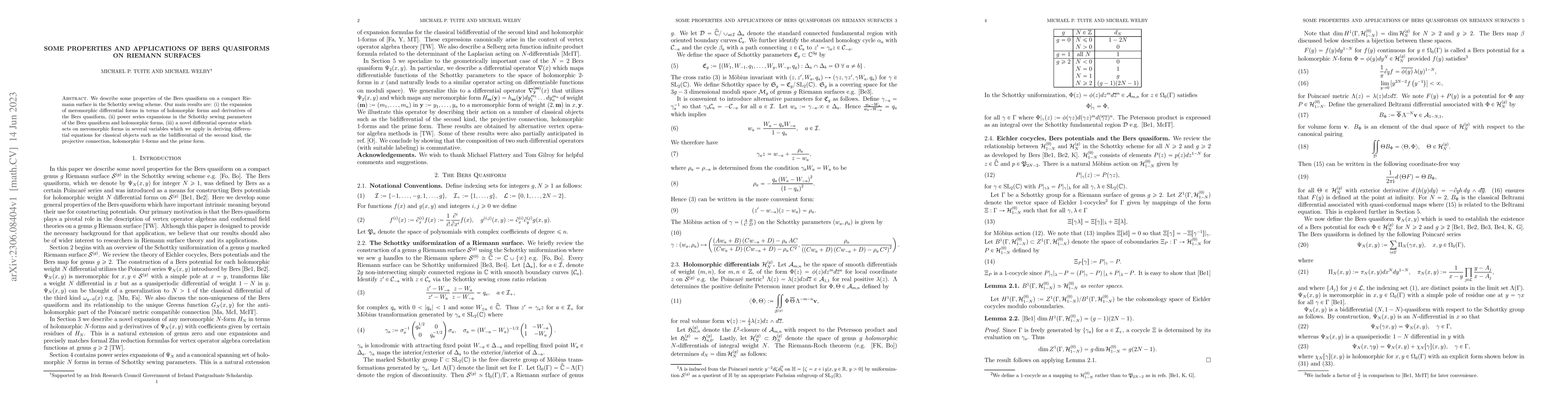 Thumbnail for Some Properties and Applications of Bers Quasiforms on Riemann Surfaces