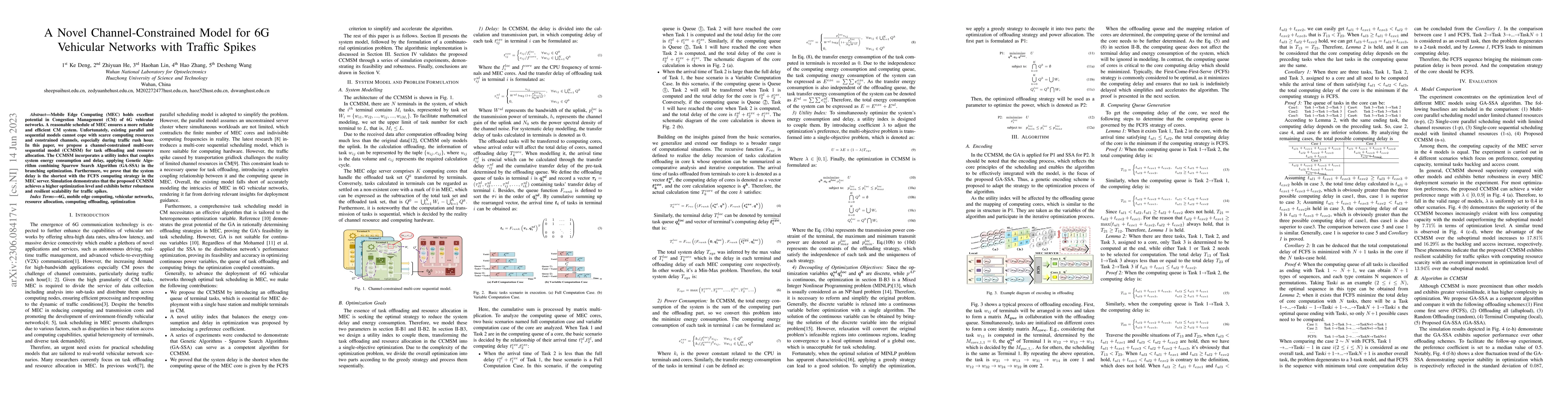 Thumbnail for A Novel Channel-Constrained Model for 6G Vehicular Networks with Traffic
  Spikes