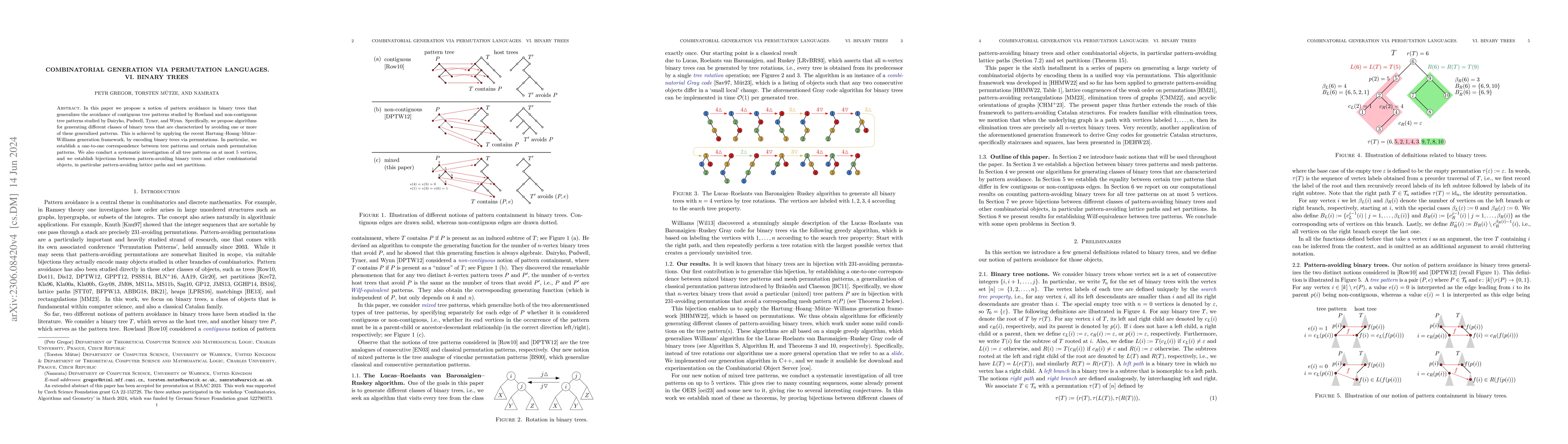 Thumbnail for Combinatorial generation via permutation languages. VI. Binary trees