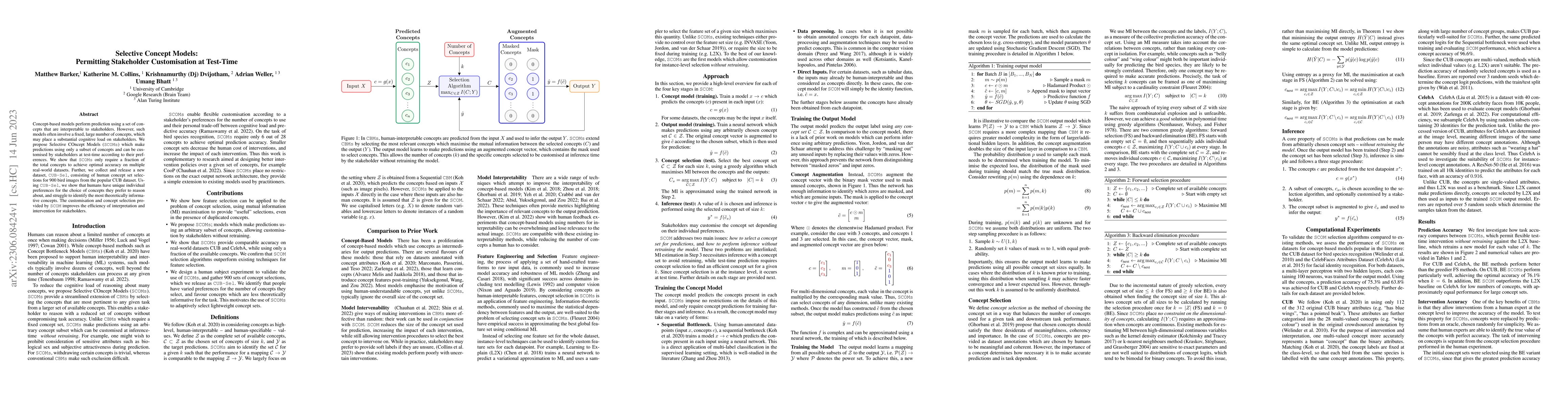 Thumbnail for Selective Concept Models: Permitting Stakeholder Customisation at
  Test-Time