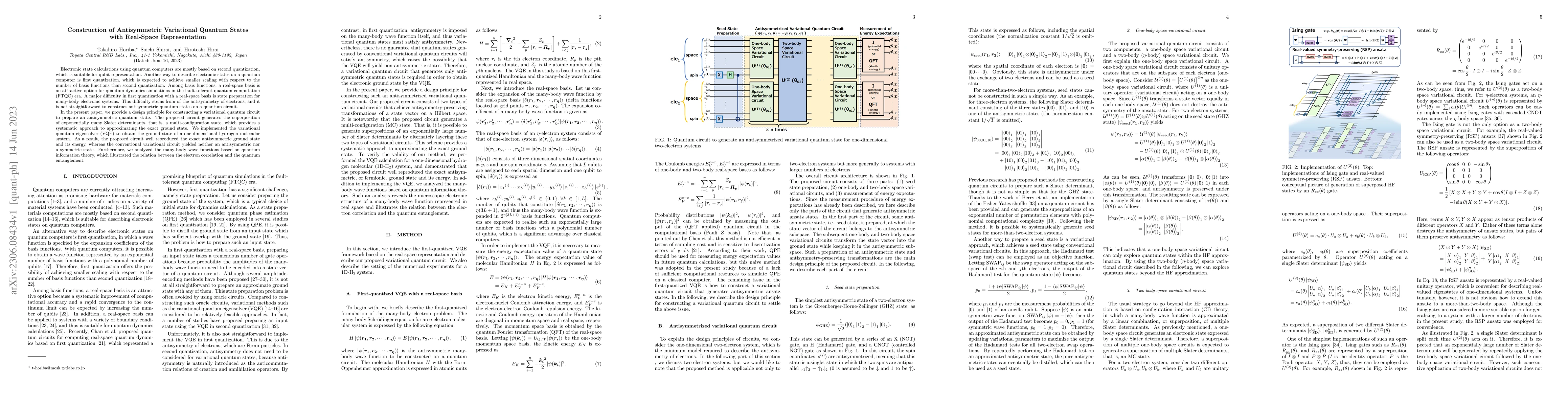 Thumbnail for Construction of Antisymmetric Variational Quantum States with Real-Space
  Representation