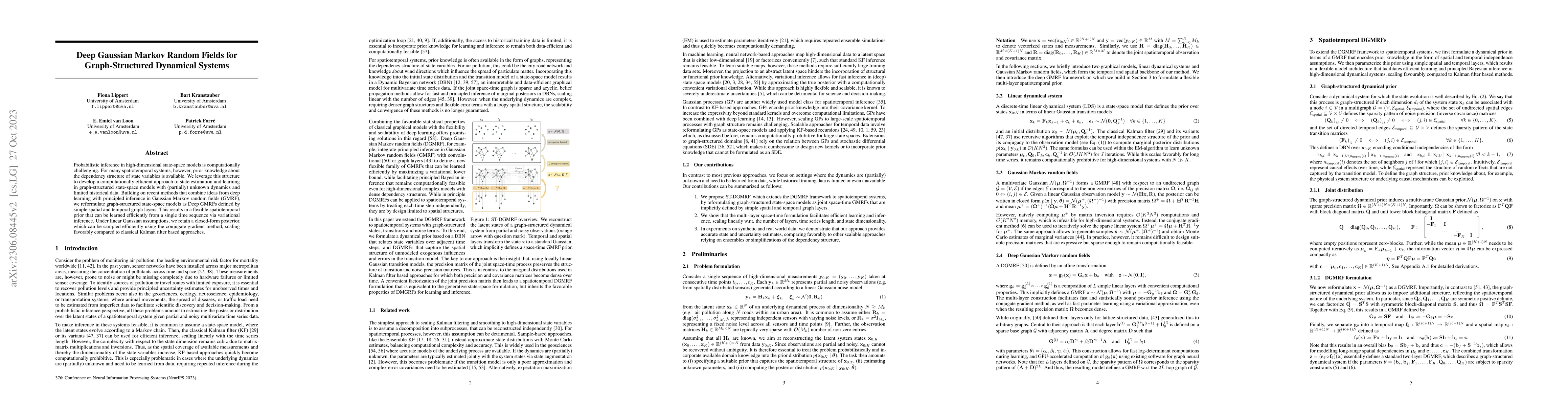 Thumbnail for Deep Gaussian Markov Random Fields for Graph-Structured Dynamical
  Systems